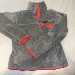 Patagonia Snap T Fleece 1/4 Pullover Button Up Women’s Size Medium Pink/Grey